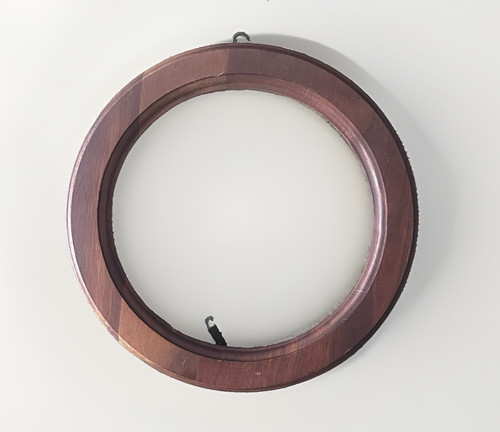 Vintage round wooden plate - round,