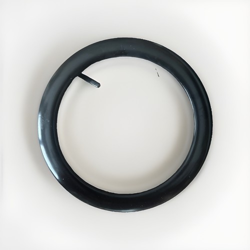 Vintage round wood black plate - black,